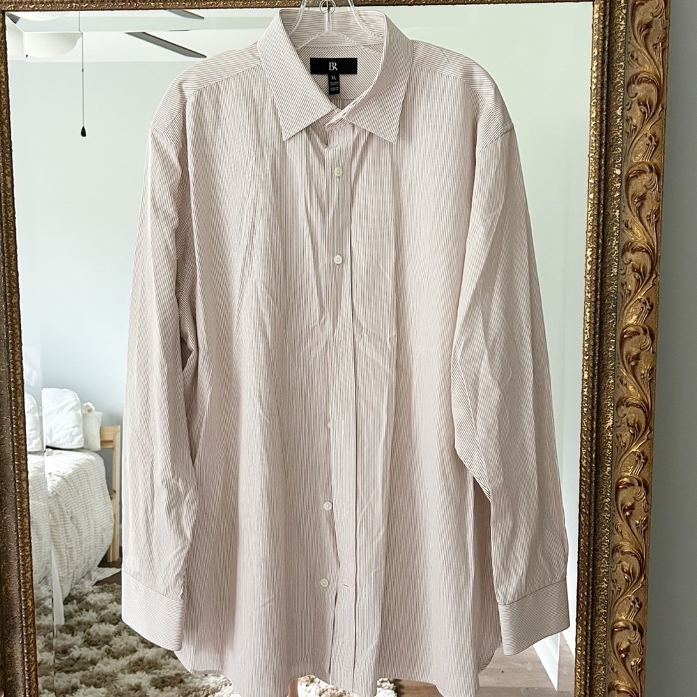 Banana Republic Light Pink Striped Men's Button-Down Shirt